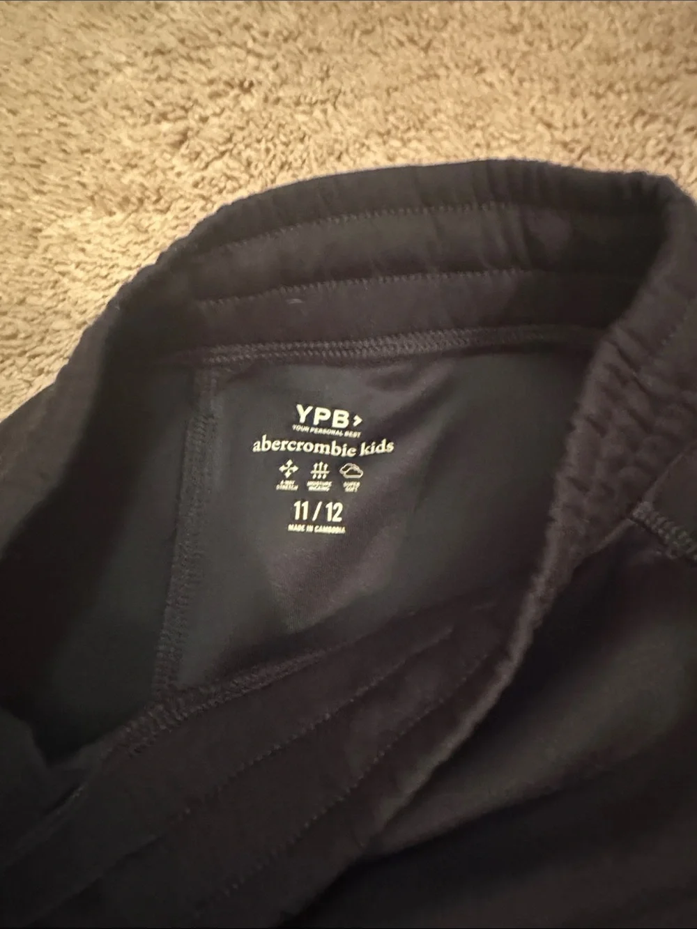 abercrombie kids Black Wide-Leg Jogger Sweatpants